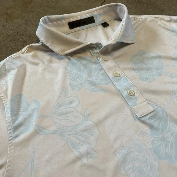 G/FORE Optic Floral Tech Stretch Polo Golf Performance Athletic Comfort Men's XL - Picture 2 of 9